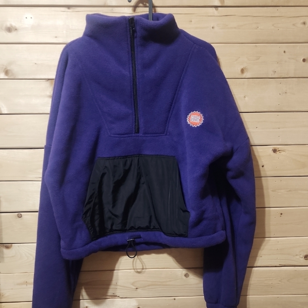 Fleece Jacket Phoenix Suns Mitchell & Ness Purple  Women's  Size Medium 1/4 zip
